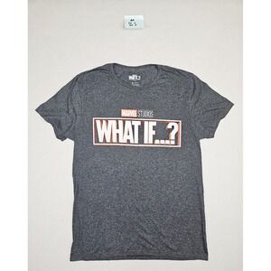 Marvel Studios What If...? T-Shirt Men's Medium Gray Heather Graphic Crew Neck